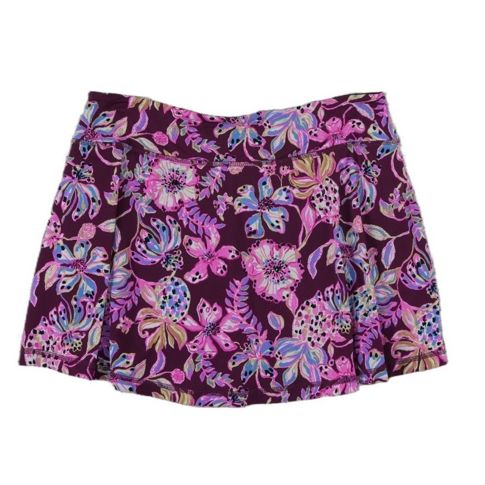 Lilly Pulitzer Luxletic Skort Women's Size Medium Purple Floral Meryl Nylon Golf